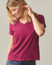 Women's Classic Cotton V-Neck Tee - Beet Red